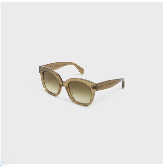 CELINE OVERSIZED SUNGLASSES IN ACETATE TRANSPARENT KHAKI